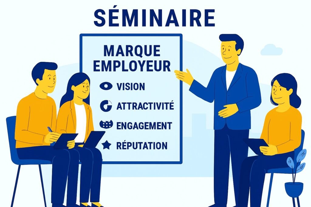 Un consultant RH propose à une équipe un séminaire d'entreprise sur la marque employeur